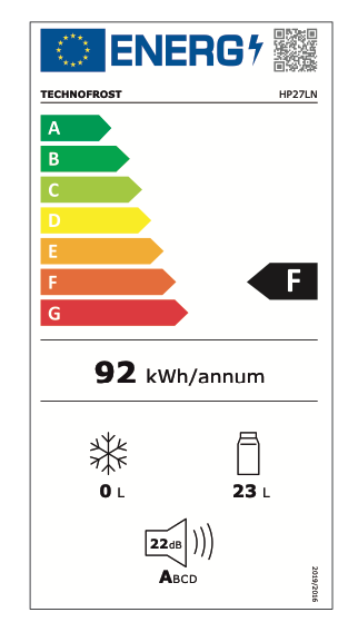 27 literes termoelektromos minibár HP27LN – ultra ECO