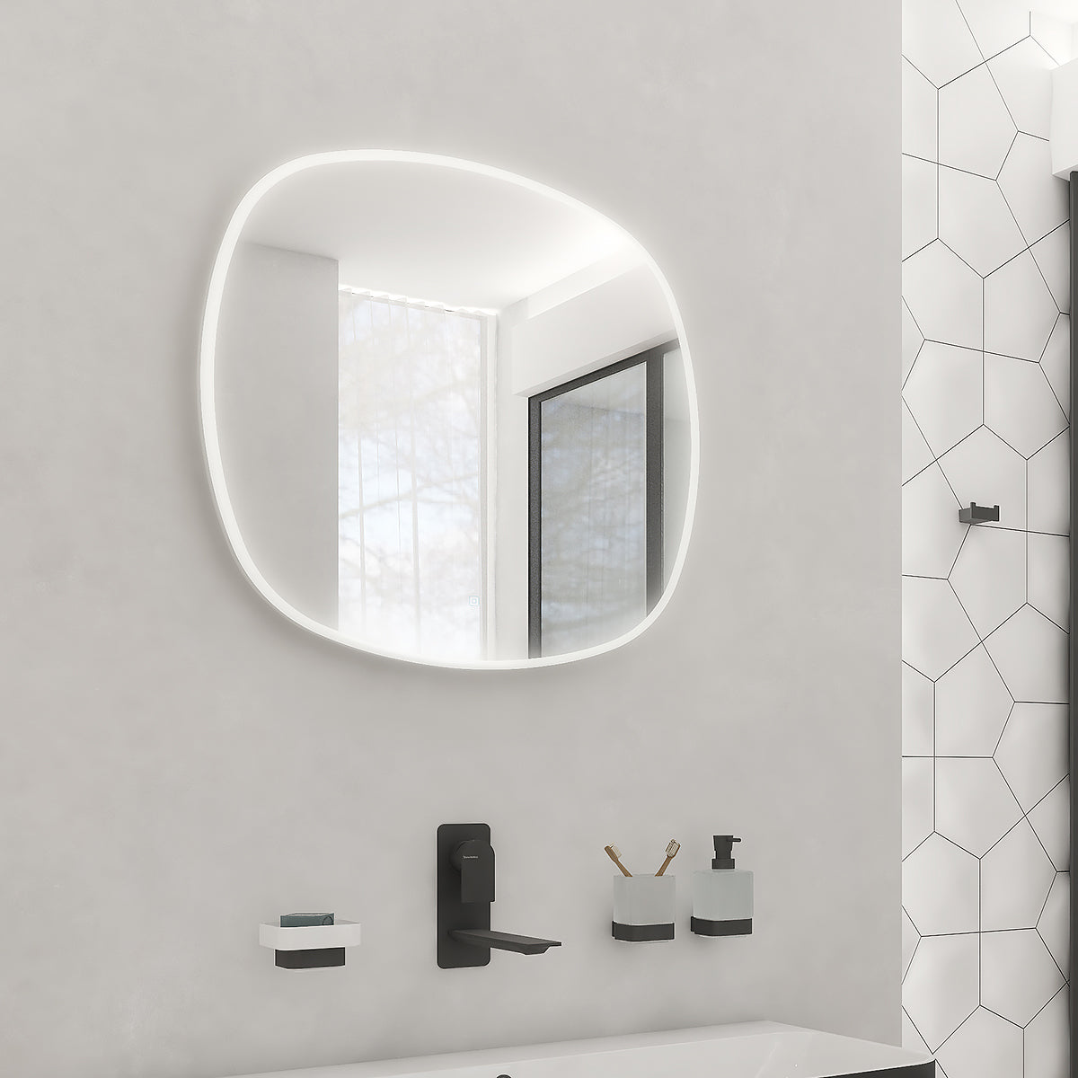 Ovális LED-tükör, átmérő: 700