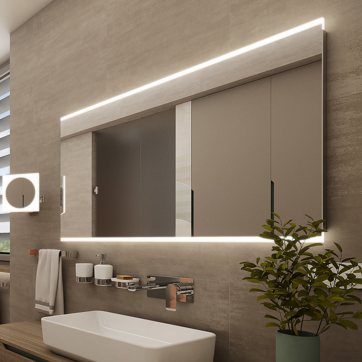 1400x700-as LED-es tükör két érintésérzékelővel