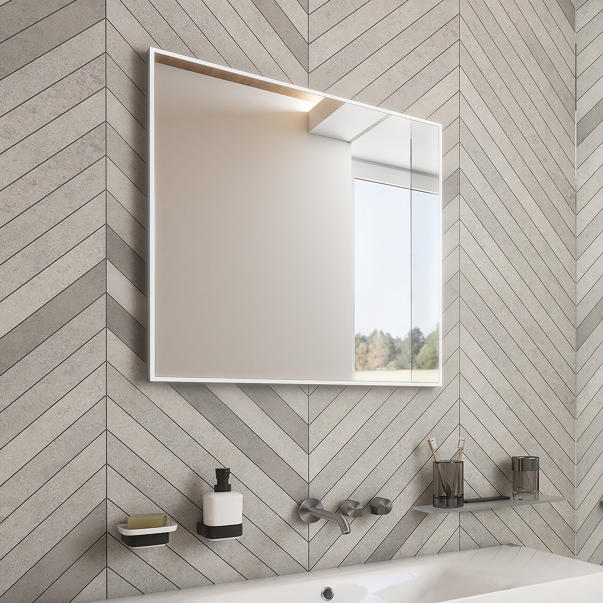600x600-as LED-es tükör két érintésérzékelővel