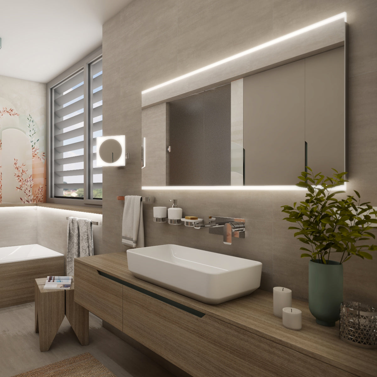 LED-es tükör 1000x700