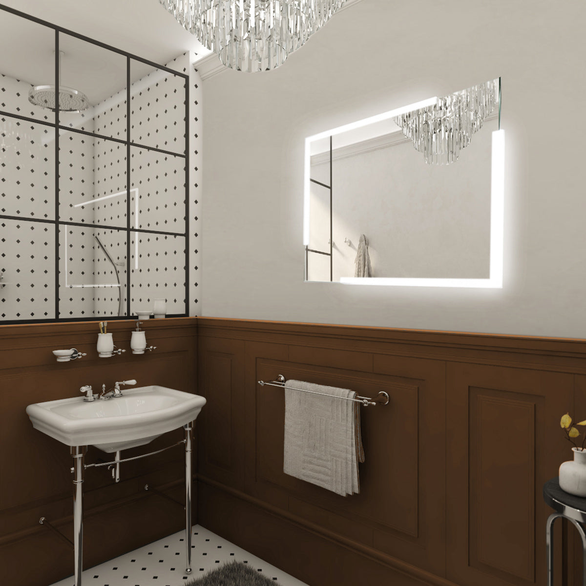 LED-es tükör 600x800