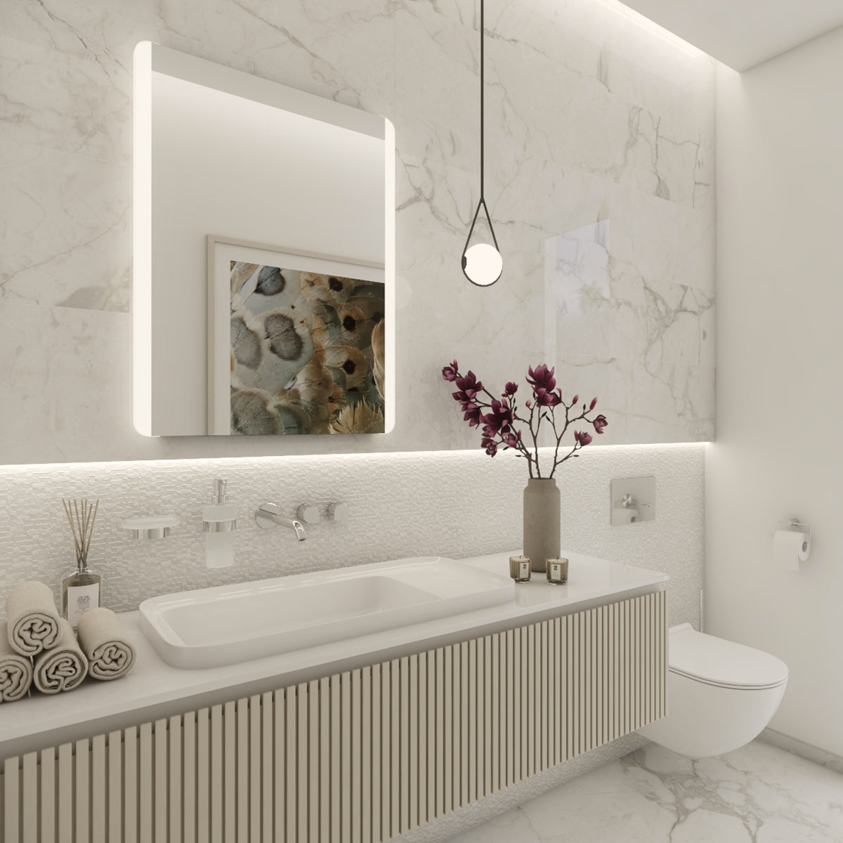 LED-es tükör 600x800