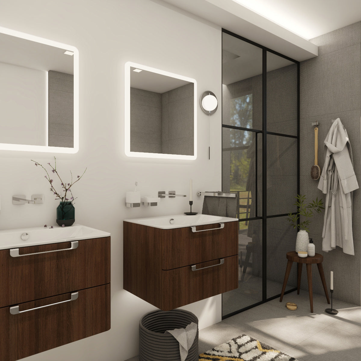 600x600-as LED-es tükör