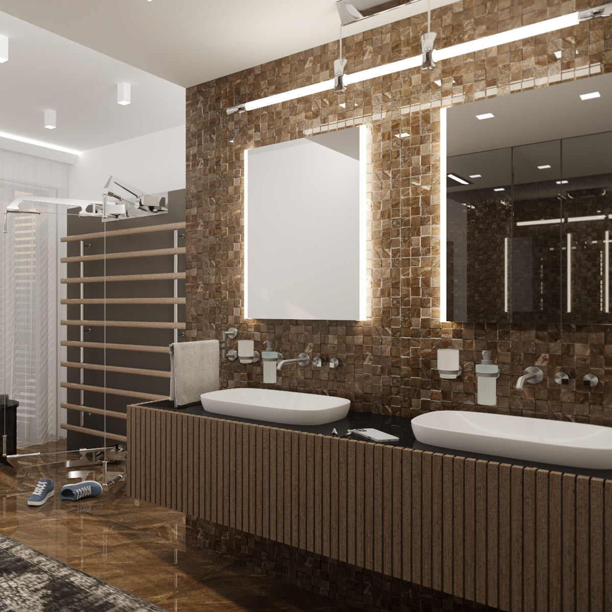 600x800-as LED-es tükör érintőérzékelővel