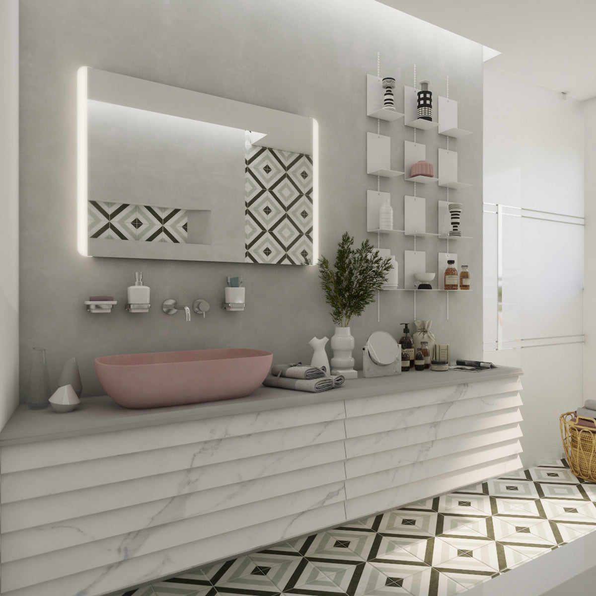 1000x700-as LED-es tükör érintőérzékelővel