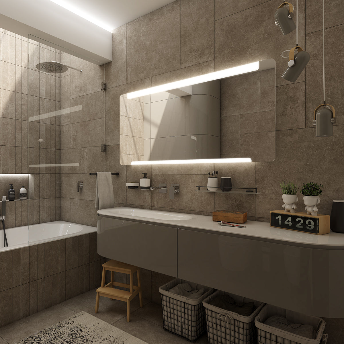 LED-es tükör 1200x700