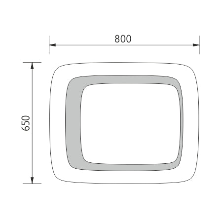 LED-es tükör 650x800