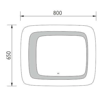 LED-es tükör érzékelővel, 650x800