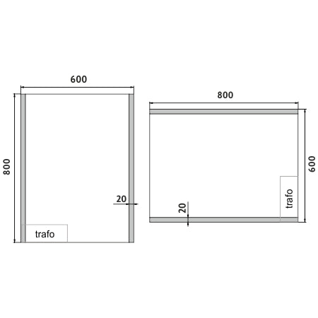LED-es tükör 600x800