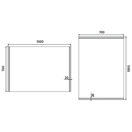 LED-es tükör 1000x700