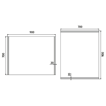 LED-es tükör 900x700