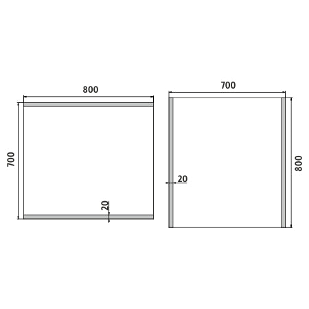 LED-es tükör 800x700