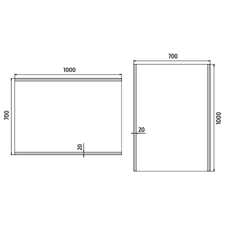 LED-es tükör 1000x700