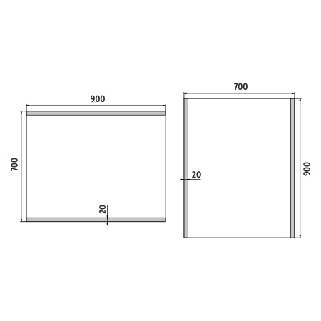 LED-es tükör 900x700