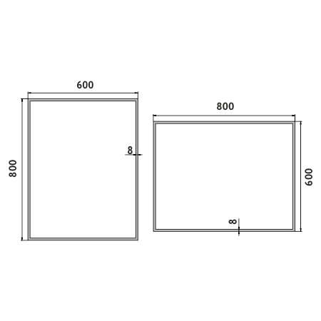 LED-es tükör 600x800
