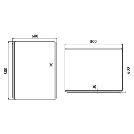 LED-es tükör 600x800