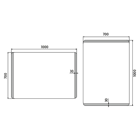 LED-es tükör 1000x700