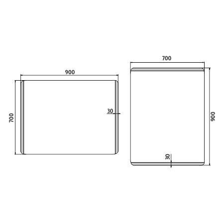 LED-es tükör 900x700