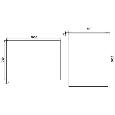 LED-es tükör 1000x700
