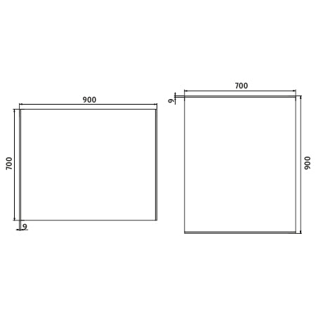 LED-es tükör 900x700