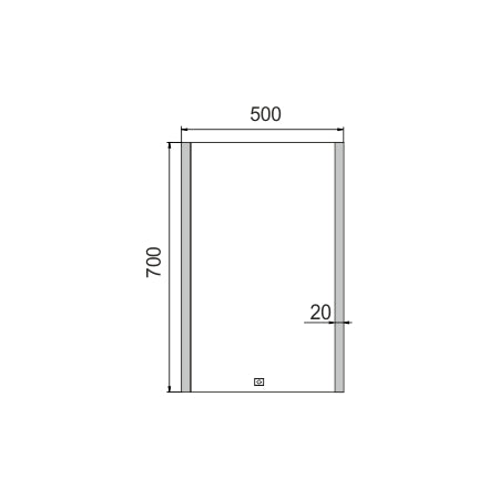 500x700-as LED-es tükör érintőérzékelővel