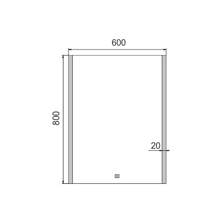 600x800-as LED-es tükör érintőérzékelővel
