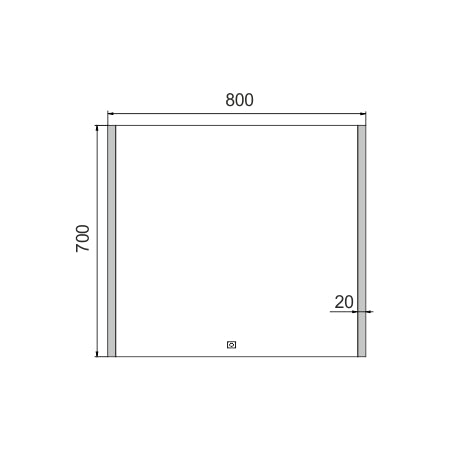 800x700-as LED-es tükör érintőérzékelővel