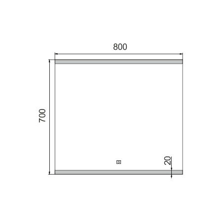 800x700-as LED-es tükör érintőérzékelővel