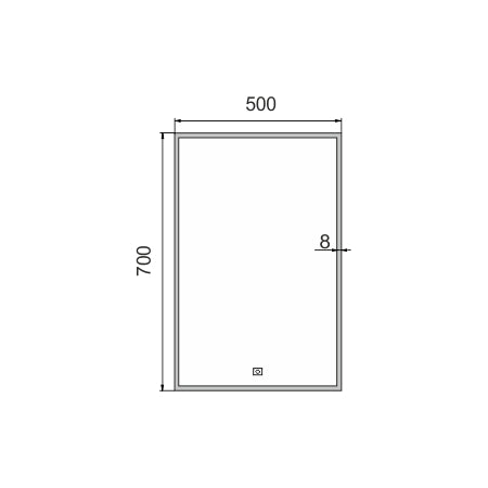 500x700-as LED-es tükör érintőérzékelővel