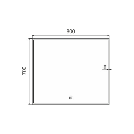 800x700-as LED-es tükör érintőérzékelővel