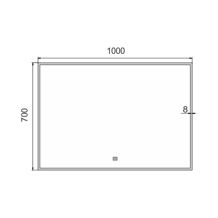 1000x700-as LED-es tükör érintőérzékelővel