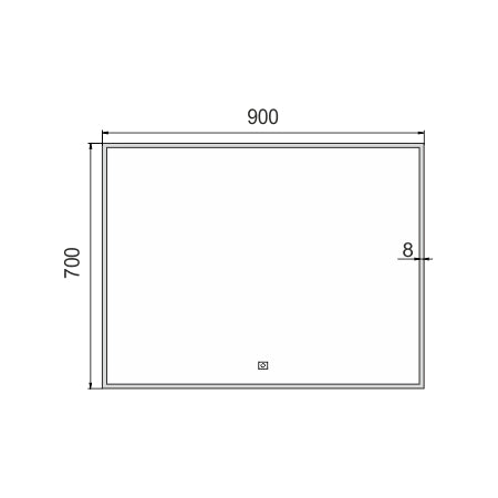 900x700-as LED-es tükör érintőérzékelővel