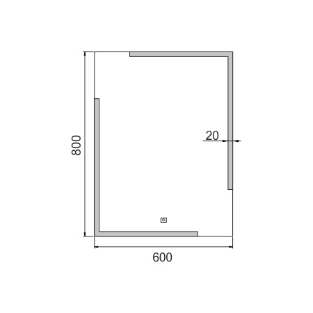 600x800-as LED-es tükör érintőérzékelővel