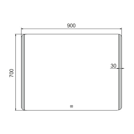 900x700-as LED-es tükör érintőérzékelővel