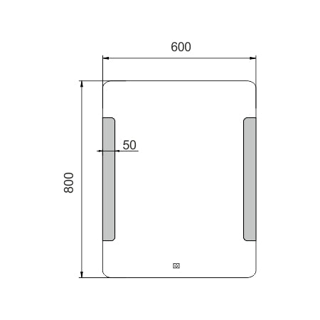 600x800-as LED-es tükör érintőérzékelővel