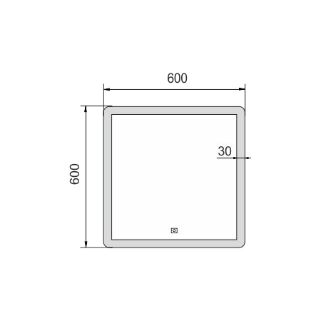 600x600-as LED-es tükör érintőérzékelővel