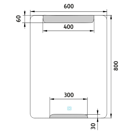 600x800-as LED-es tükör érintőérzékelővel