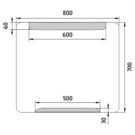 LED-es tükör 800x700