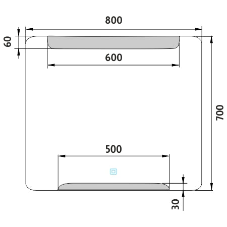 800x700-as LED-es tükör érintőérzékelővel