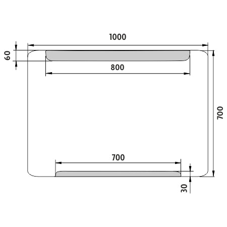 LED-es tükör 1000x700