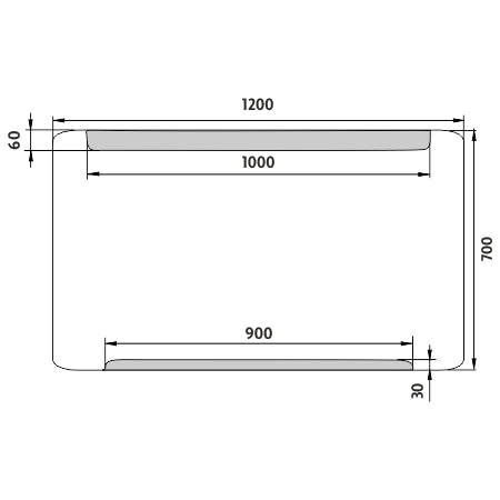 LED-es tükör 1200x700