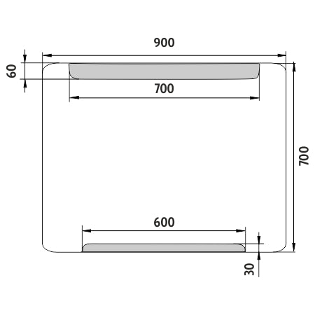 LED-es tükör 900x700