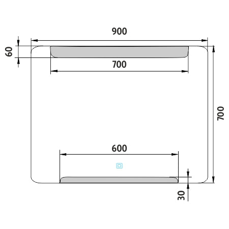 900x700-as LED-es tükör érintőérzékelővel