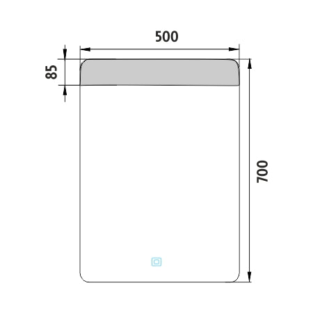 500x700-as LED-es tükör érintőérzékelővel