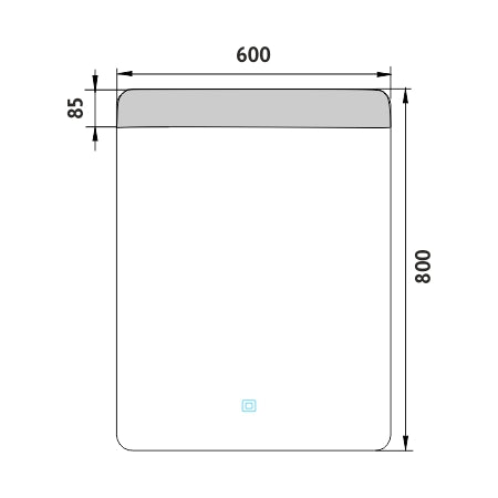 600x800-as LED-es tükör érintőérzékelővel