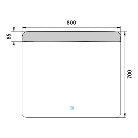800x700-as LED-es tükör érintőérzékelővel