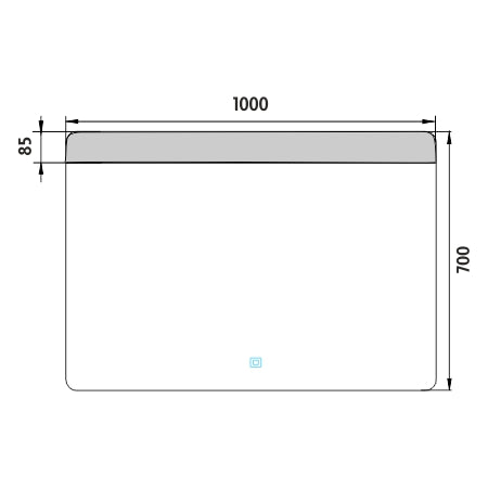 1000x700-as LED-es tükör érintőérzékelővel