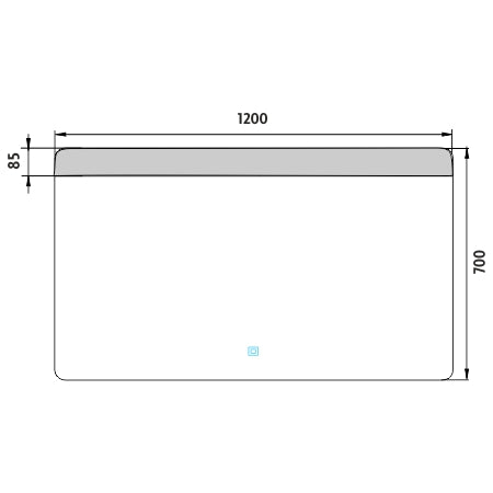 1200x700-as LED-es tükör érintőérzékelővel