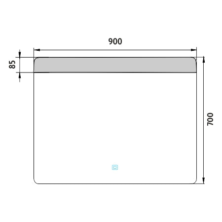 900x700-as LED-es tükör érintőérzékelővel